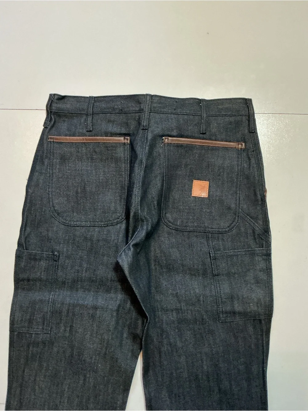 Jaque Dubois Made In USA Double Knee Suede Heavy Duty Carpenter Denim Jeans